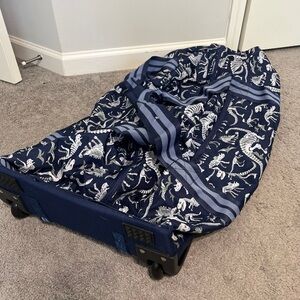 Pottery Barn Navy Dino Bones Extra Large Rolling Duffle Bag